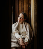 Araminta Campbell alpaca-blend Woodland Inkcap throw 150cm x 230cm - British product