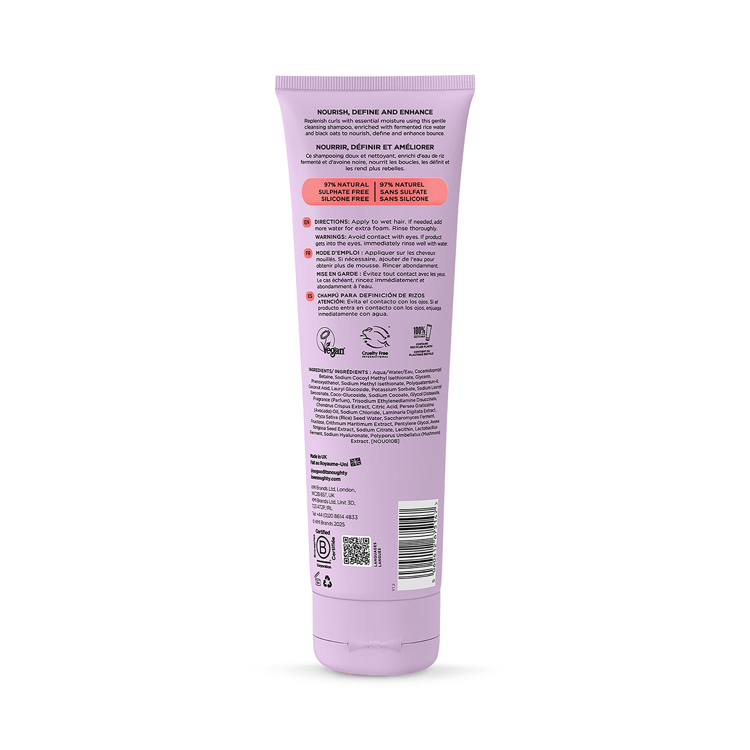 Noughty curl defining shampoo 250ml, imported from the UK