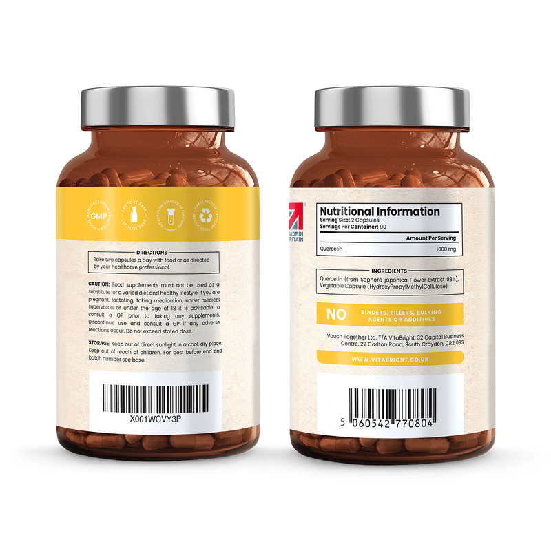 Vitabright Quercetin 1000mg capsules 180 count - British product