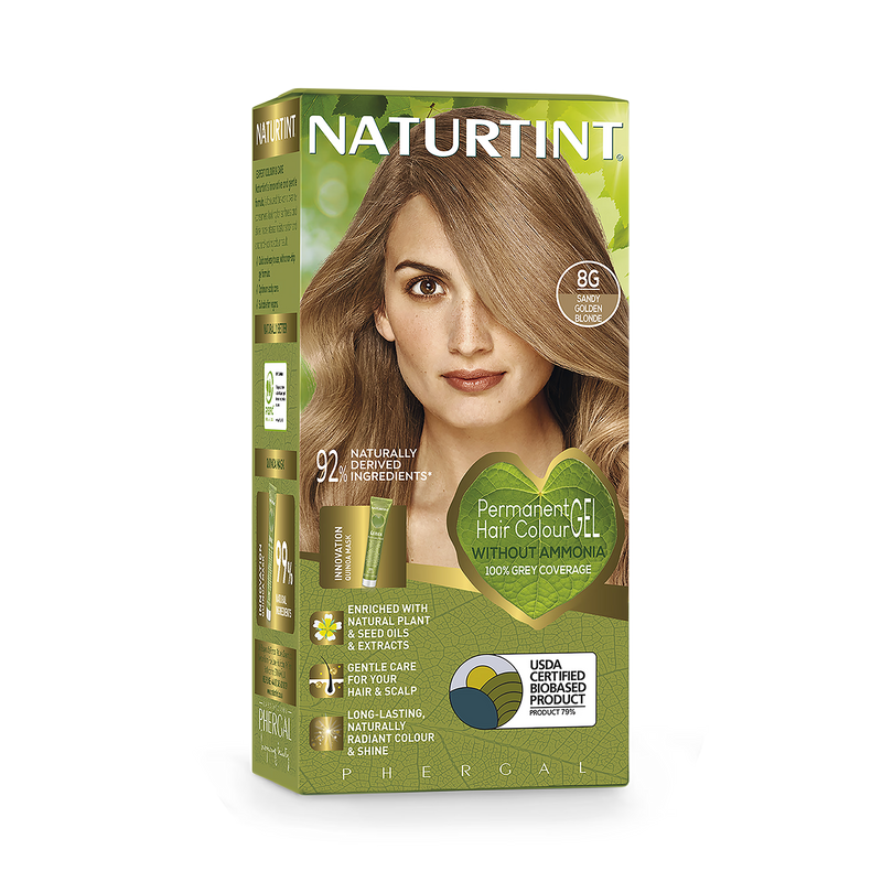 Naturtint permanent hair colour 8G sandy golden blonde (British brand)