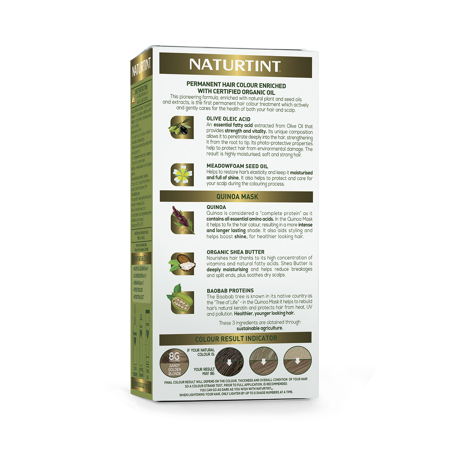 Naturtint permanent hair colour 8G sandy golden blonde (British brand)
