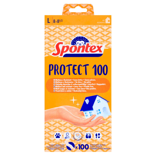 Spontex Protect Disposable Gloves Large x100 Rubber gloves cloths scourers & brushes Sainsburys   