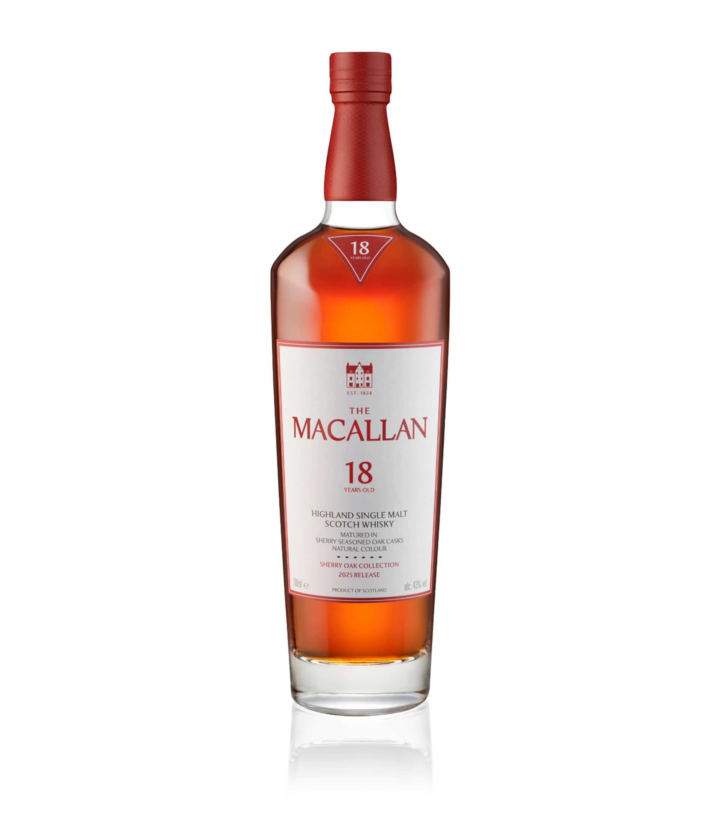 The Macallan 18-Year-Old Sherry Oak Single Malt Scotch Whisky 70cl (British brand)