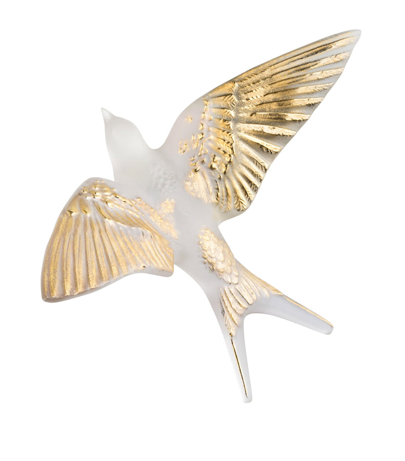 Lalique crystal Hirondelles wall ornament with swallow design, UK version