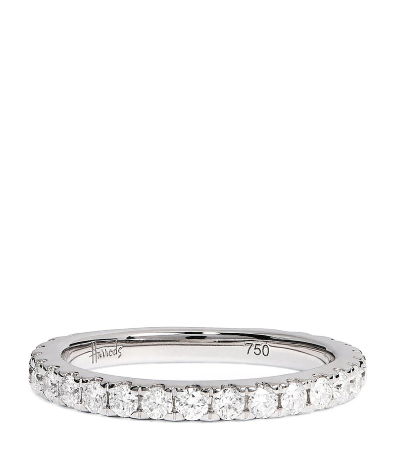 Harrods white gold diamond eternity ring 0.72ct (British brand)