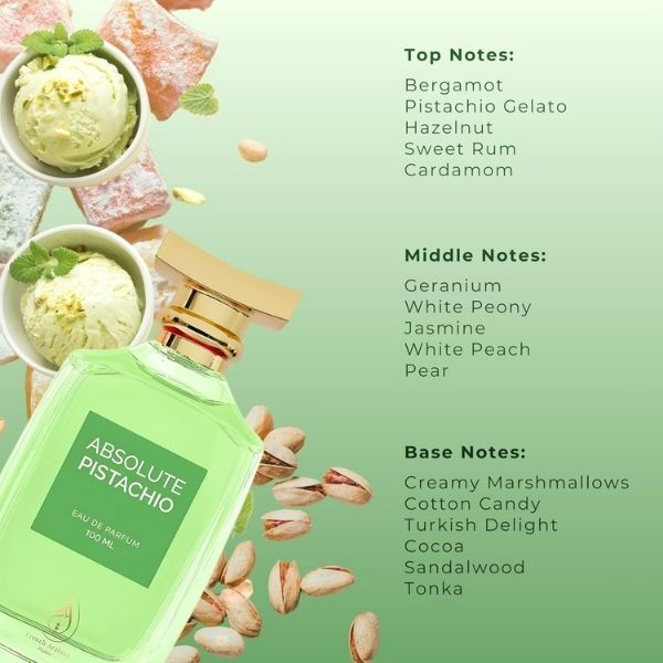 French Arabian Perfume Absolute Pistachio eau de parfum 100ml, imported from the UK