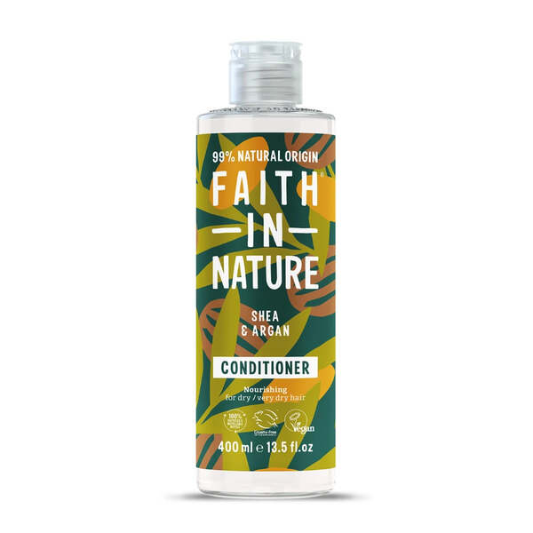 Faith In Nature shea and argan conditioner 400ml, imported from the UK