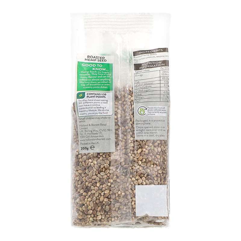 Holland & Barrett Roasted Hemp Seeds 200g, UK version