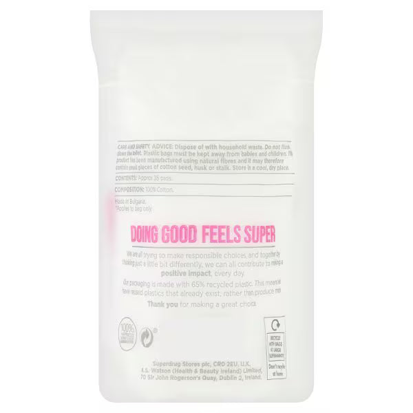 Superdrug cotton wool pads 35 count - British product