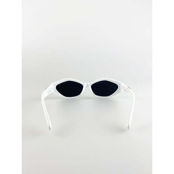 SVNX cateye sunglasses white frame black lenses - British product