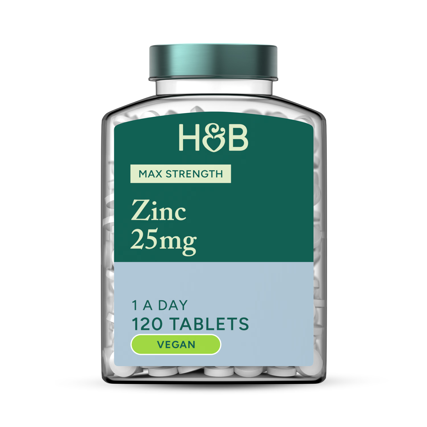 Holland & Barrett Zinc tablets 25mg 120 count, UK version