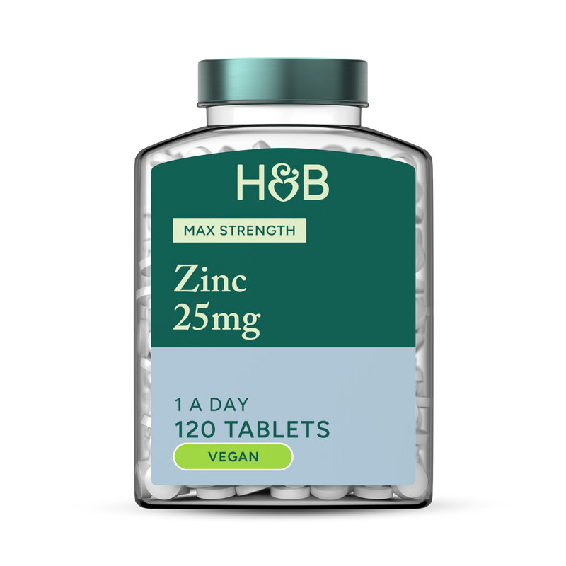 Holland & Barrett Zinc tablets 25mg 120 count, UK version