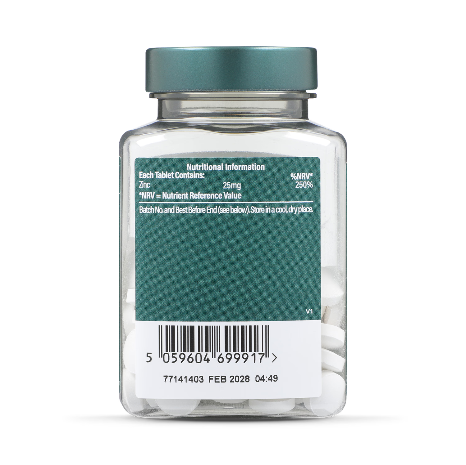 Holland & Barrett Zinc tablets 25mg 120 count, UK version