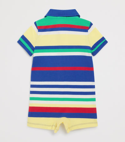 Baumwoll-Streifen-Poloshirt-Strampler für Kleinkinder 3-12 Monate