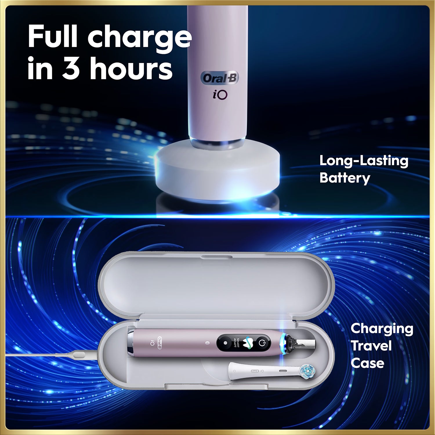 Oral-B iO 9 Special Edition Rose Quartz electric toothbrush, UK version
