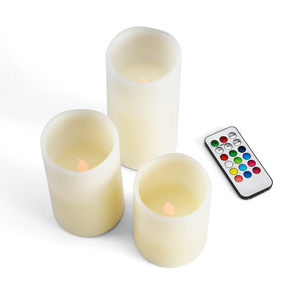 Wellbeing Remote Control Multicolour Candles (Set of 3) GOODS Superdrug   