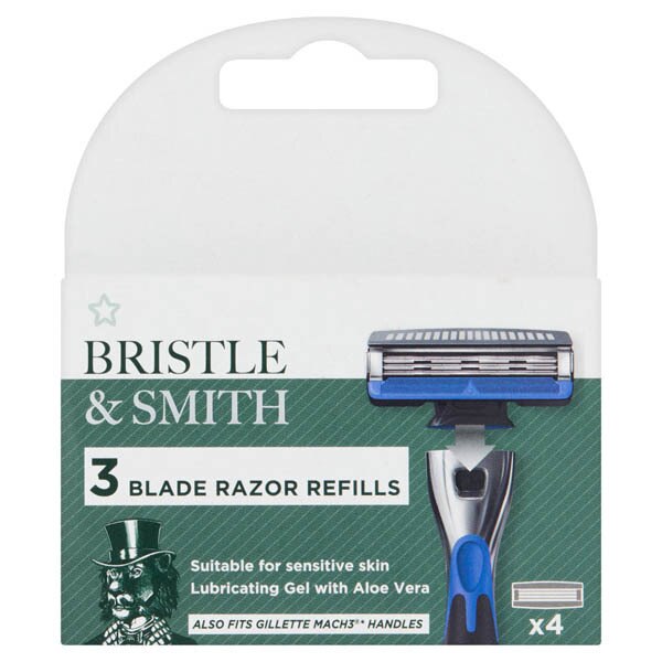 Bristle & Smith Triple Razor Blade Refills x4 GOODS Superdrug   