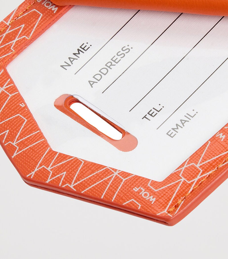 WOLF vegan apple leather luggage tag with buckled strap (British brand)