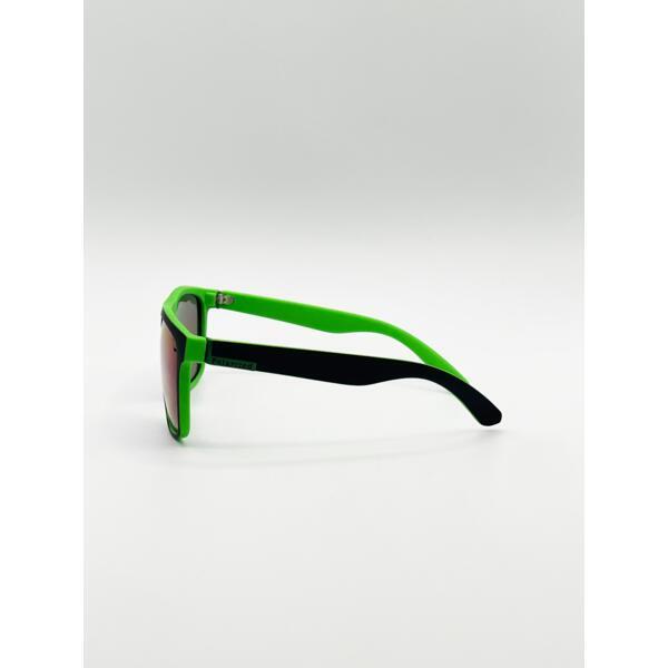 SVNX matte black wayfarer sunglasses blue mirrored lens - British product