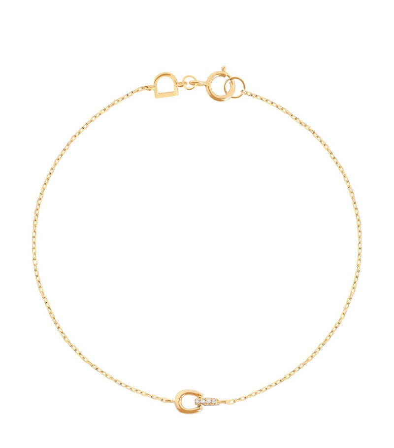 Astrid & Miyu yellow gold pavé diamond bracelet - British product