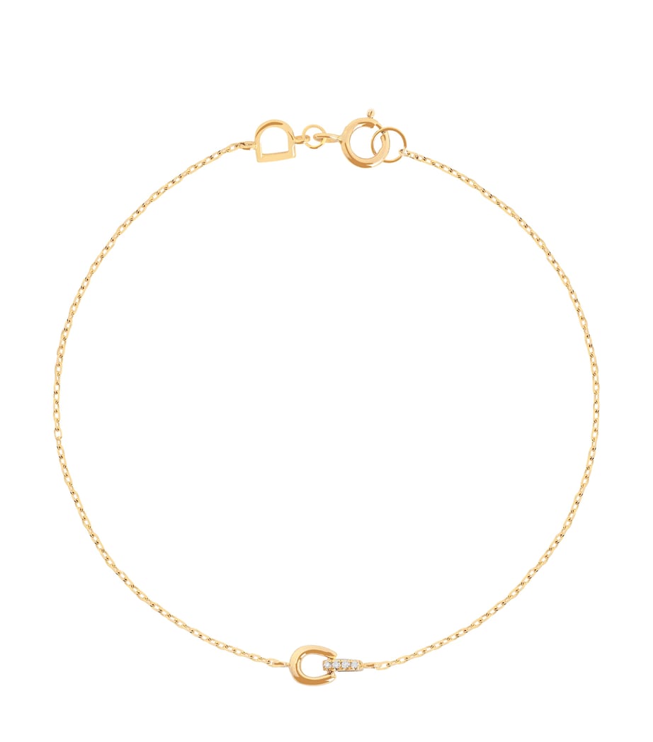 Astrid & Miyu yellow gold pavé diamond bracelet - British product