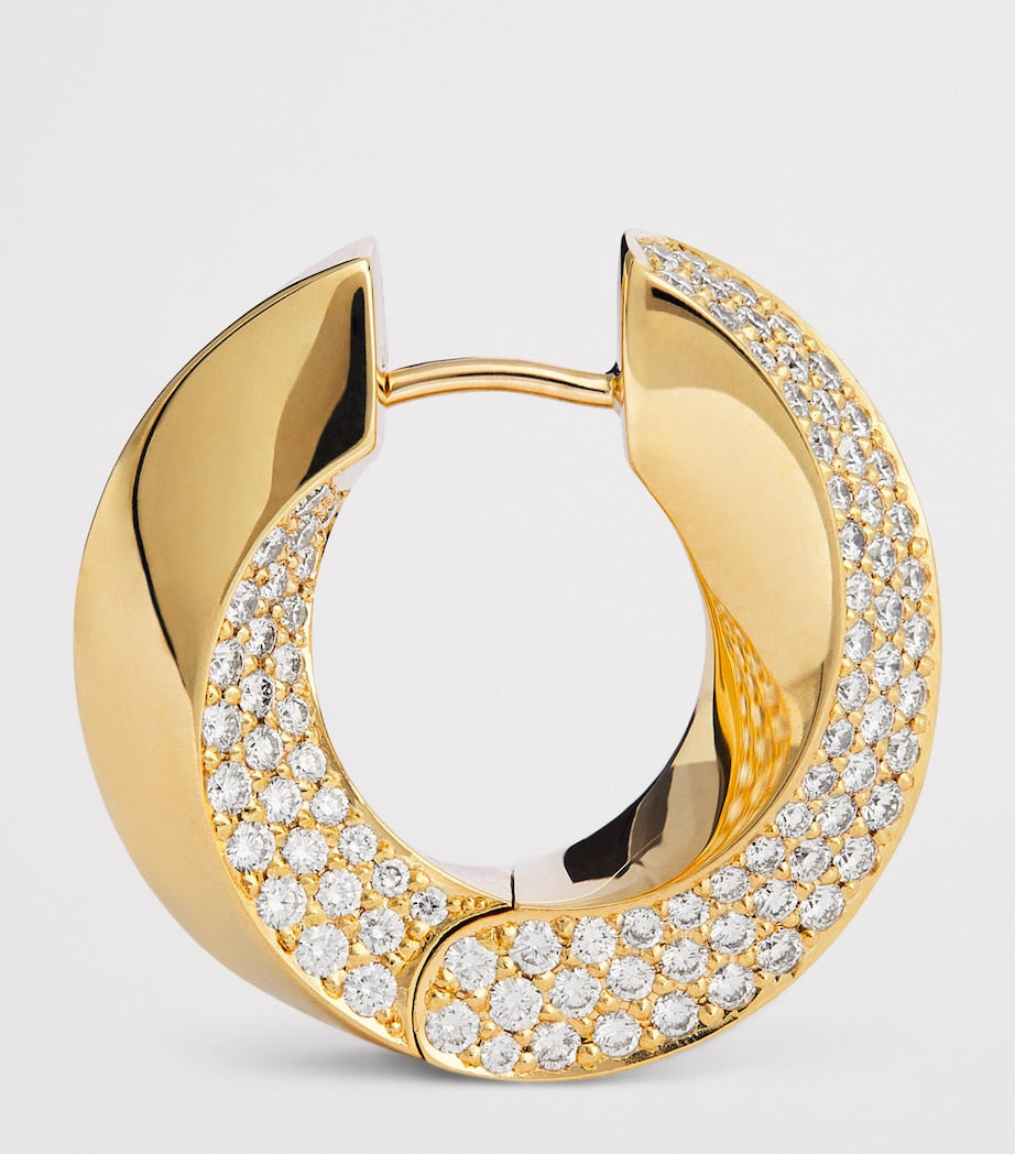 Engelbert Aurea Spira Creoles gold and diamond earrings - British product
