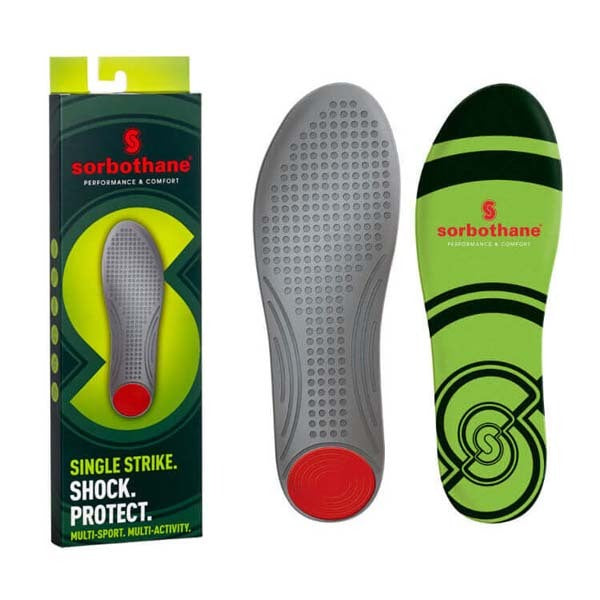 Sorbothane shock-absorbing heel insoles Single Strike - British product