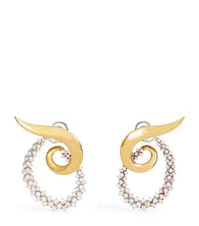 Harrods Yeprem Yellow Gold and Diamond Golden Strada Earrings- Buy online at McGrocer