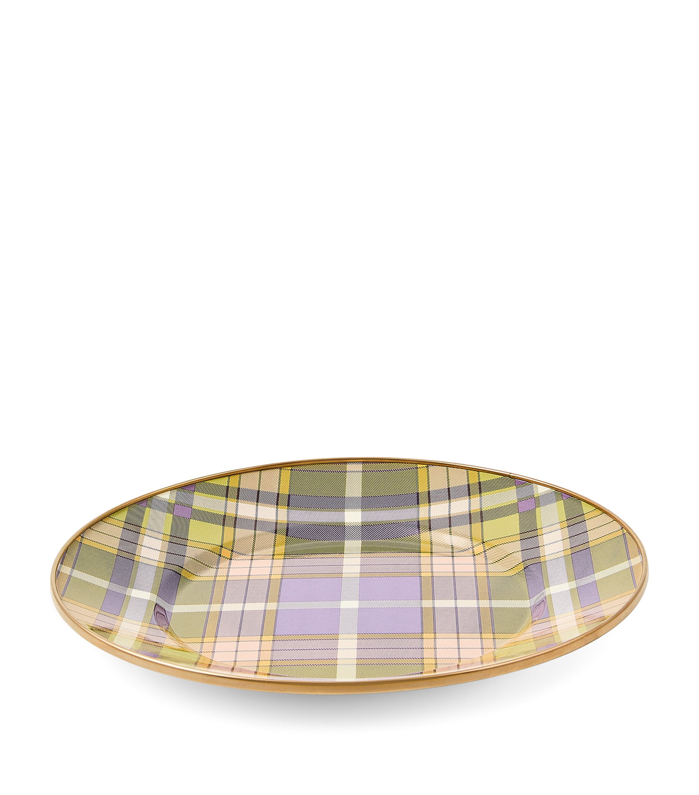 MacKenzie-Childs tartan violet dinner plate 25cm, imported from the UK