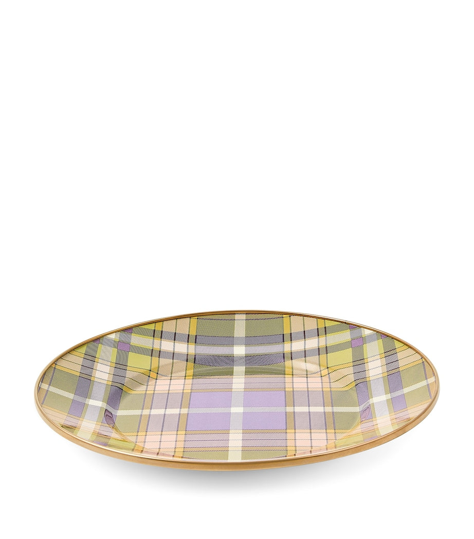 MacKenzie-Childs tartan violet dinner plate 25cm, imported from the UK