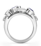 Boodles Raindance ring platinum diamonds and sapphires, UK version