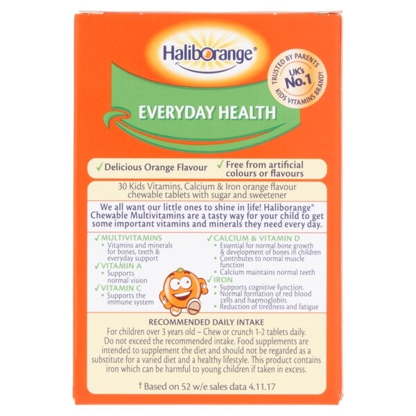 Haliborange Multivitamins Calcium&Iron Chewable - 30 Tablets GOODS Superdrug   