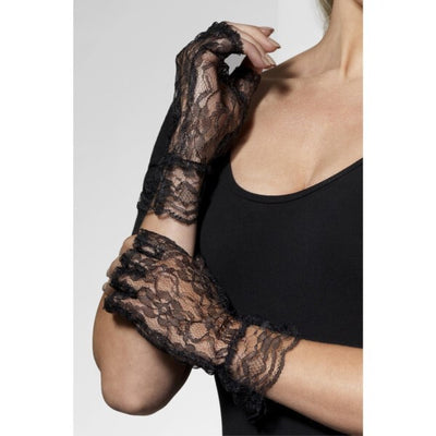 Superdrug Fever Fingerless Lace Gloves Black- Buy online at McGrocer