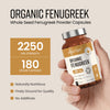 VitaBright organic fenugreek supplement 2250mg 180 capsules - British product