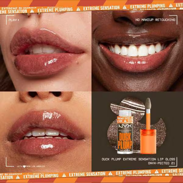 NYX Professional Makeup lip gloss Duck Plamp Trickz Onyx-Pected, imported from the UK