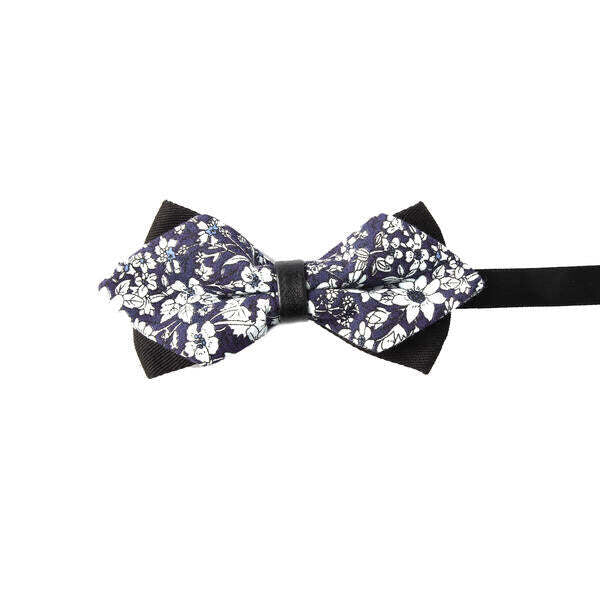 SVNX navy white floral bow tie one size (British brand)