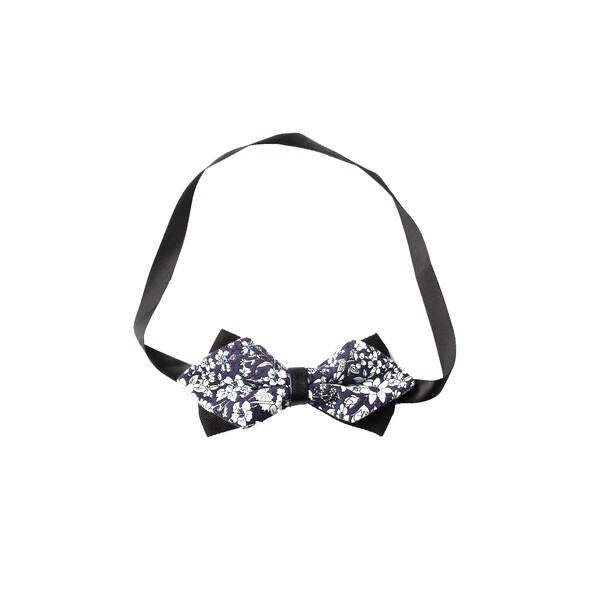 SVNX navy white floral bow tie one size (British brand)