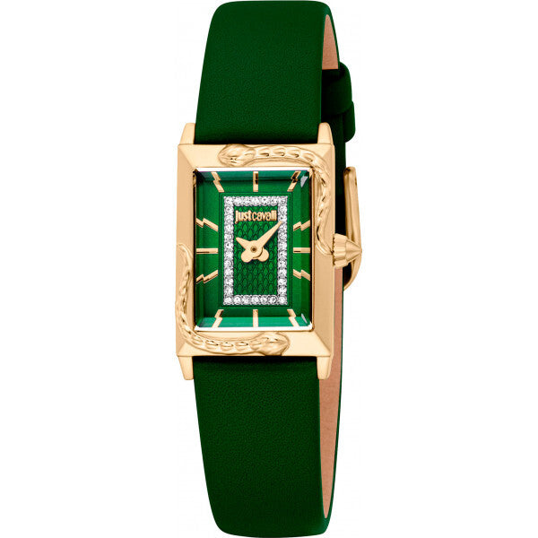 Just Cavalli gold ladies snake watch with leather strap, imported from the UK