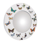 Fornasetti convex wall mirror with butterfly border, 50cm diameter - British product