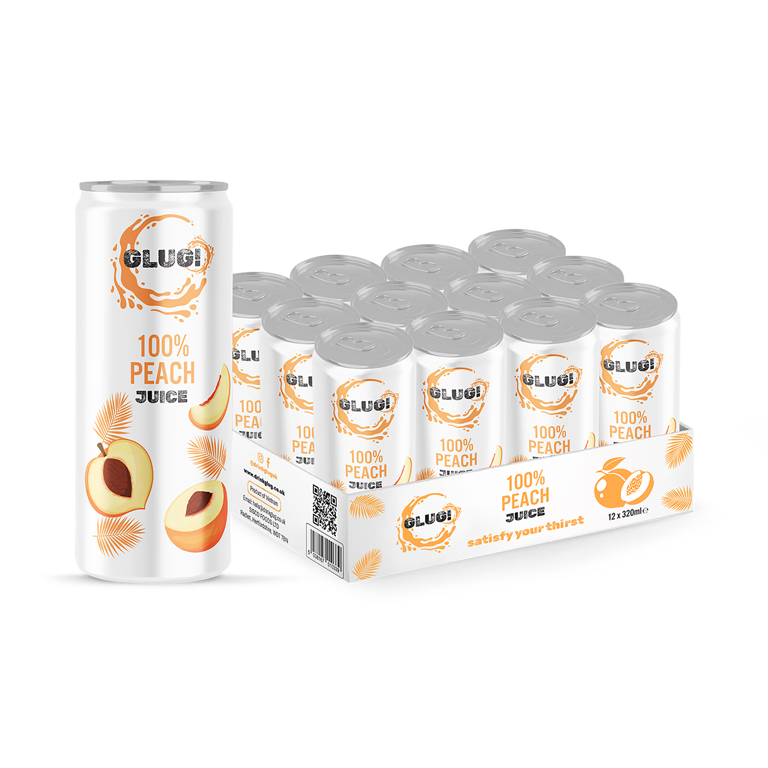 100% peach juice 12x320ml cartons (British brand)