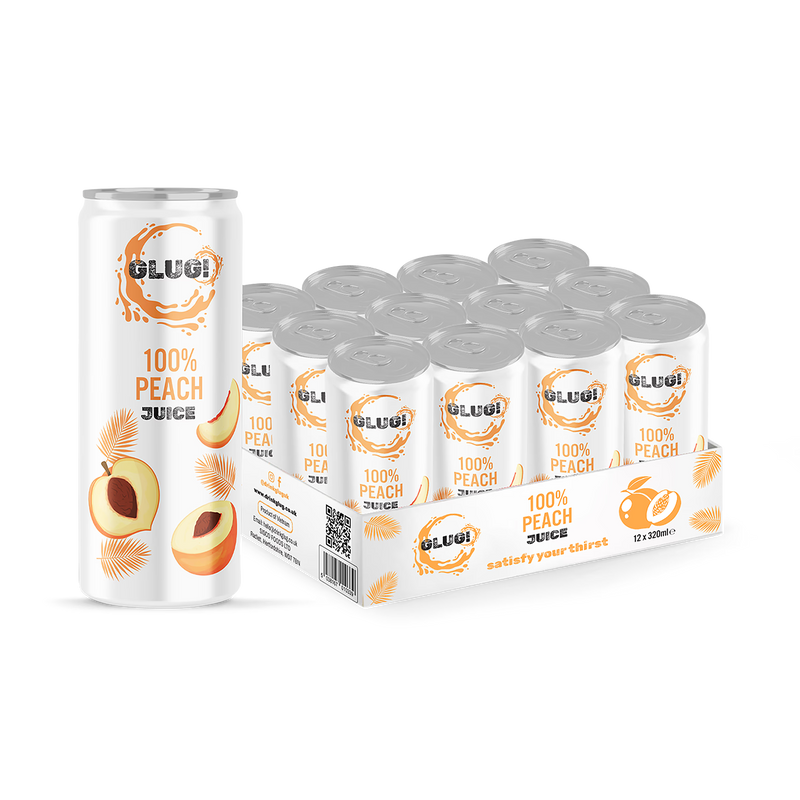 100% peach juice 12x320ml cartons (British brand)