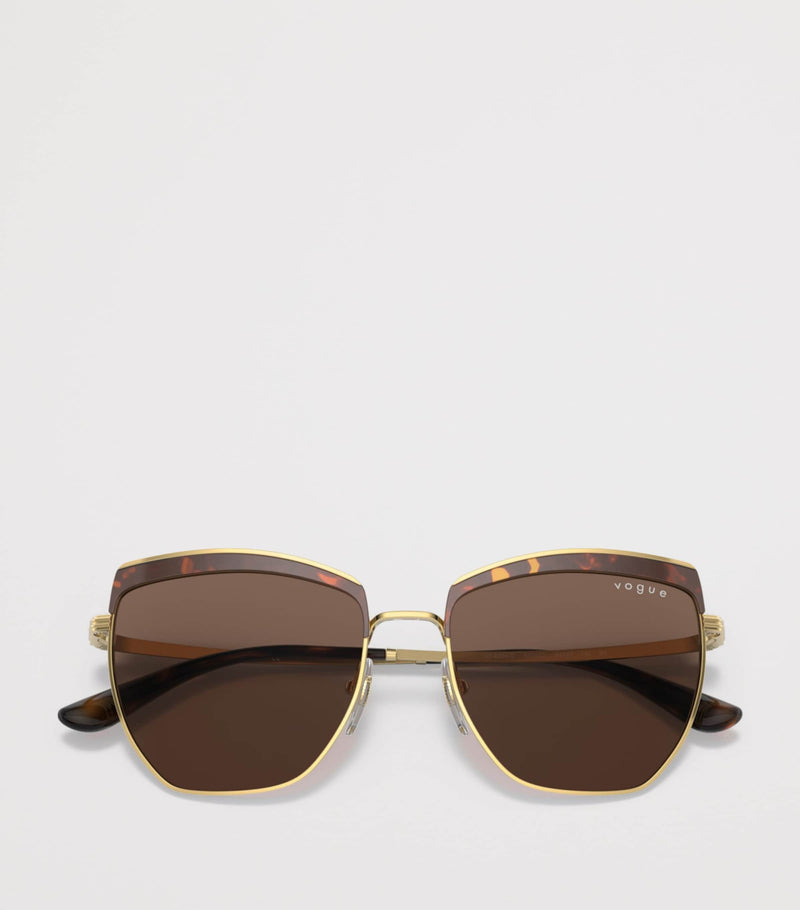Vogue metal irregular sunglasses with oversized cat-eye design, UK version