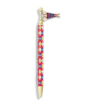 Harrods Strong Man Pen novelty metal pen with dumbbell top, UK version