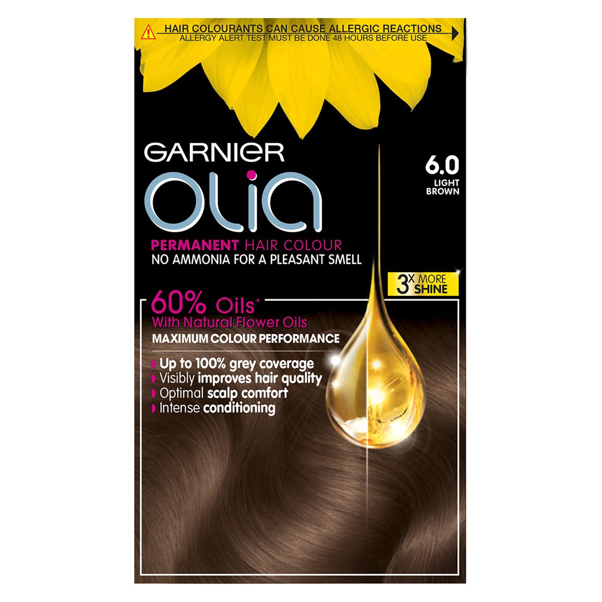 Garnier Olia 6.0 Light Brown No Ammonia Permanent Hair Dye GOODS Boots   