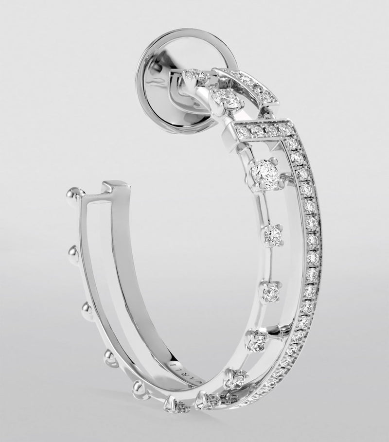 MARLI New York white gold diamond hoop earrings (British brand)