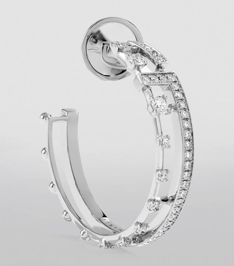 MARLI New York white gold diamond hoop earrings (British brand)