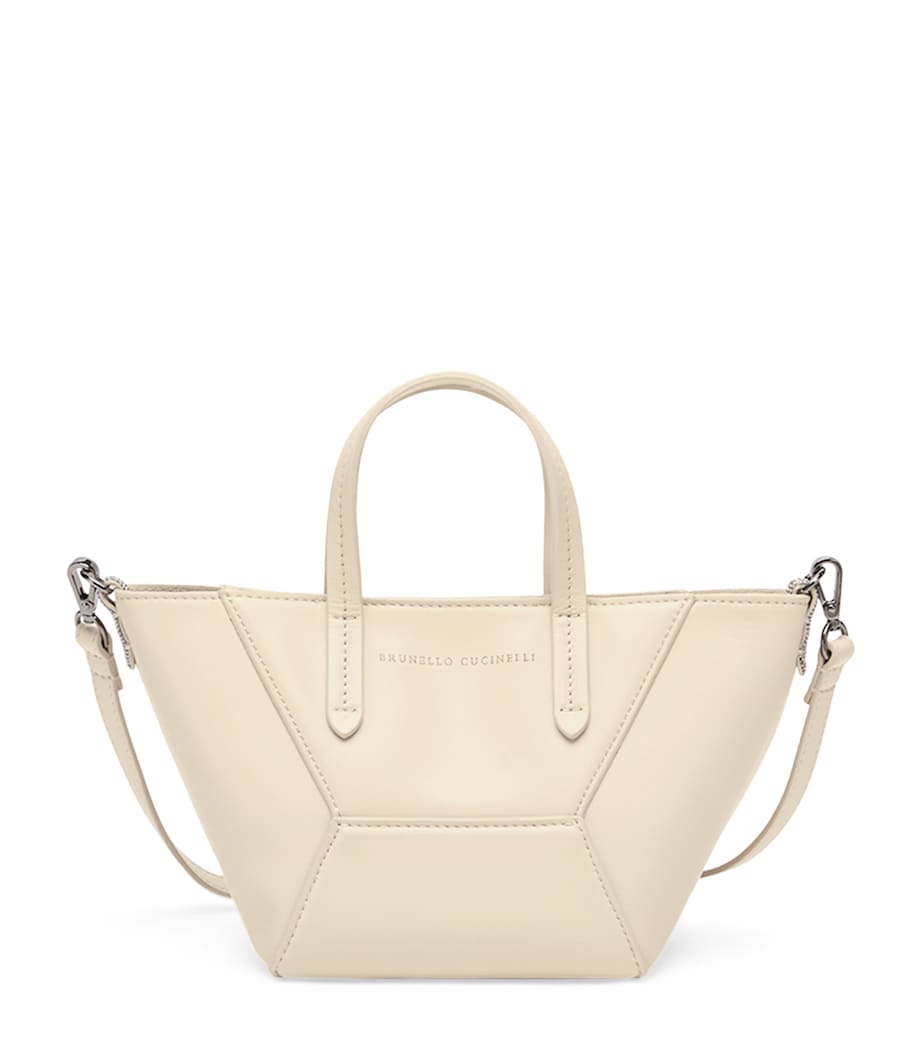 Brunello Cucinelli mini calfskin BC Duo tote bag, imported from the UK
