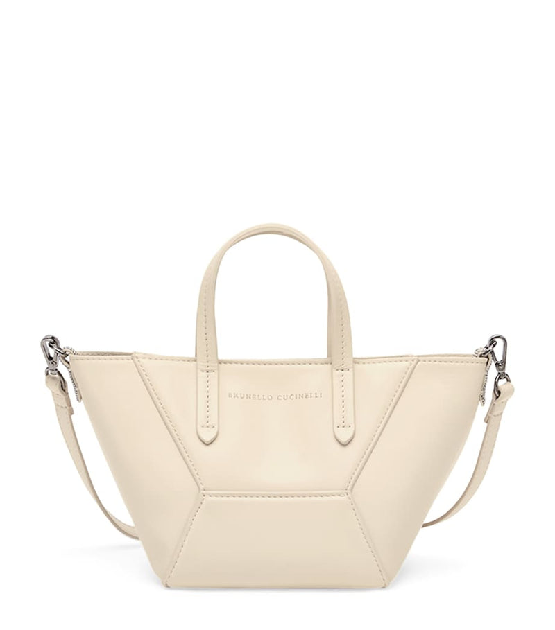 Brunello Cucinelli mini calfskin BC Duo tote bag, imported from the UK
