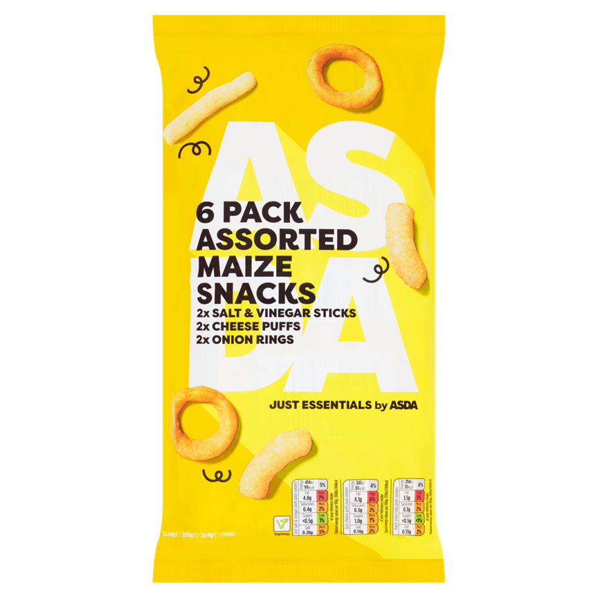 JUST ESSENTIALS by ASDA 6 Pack Assorted Maize Snacks GOODS ASDA   