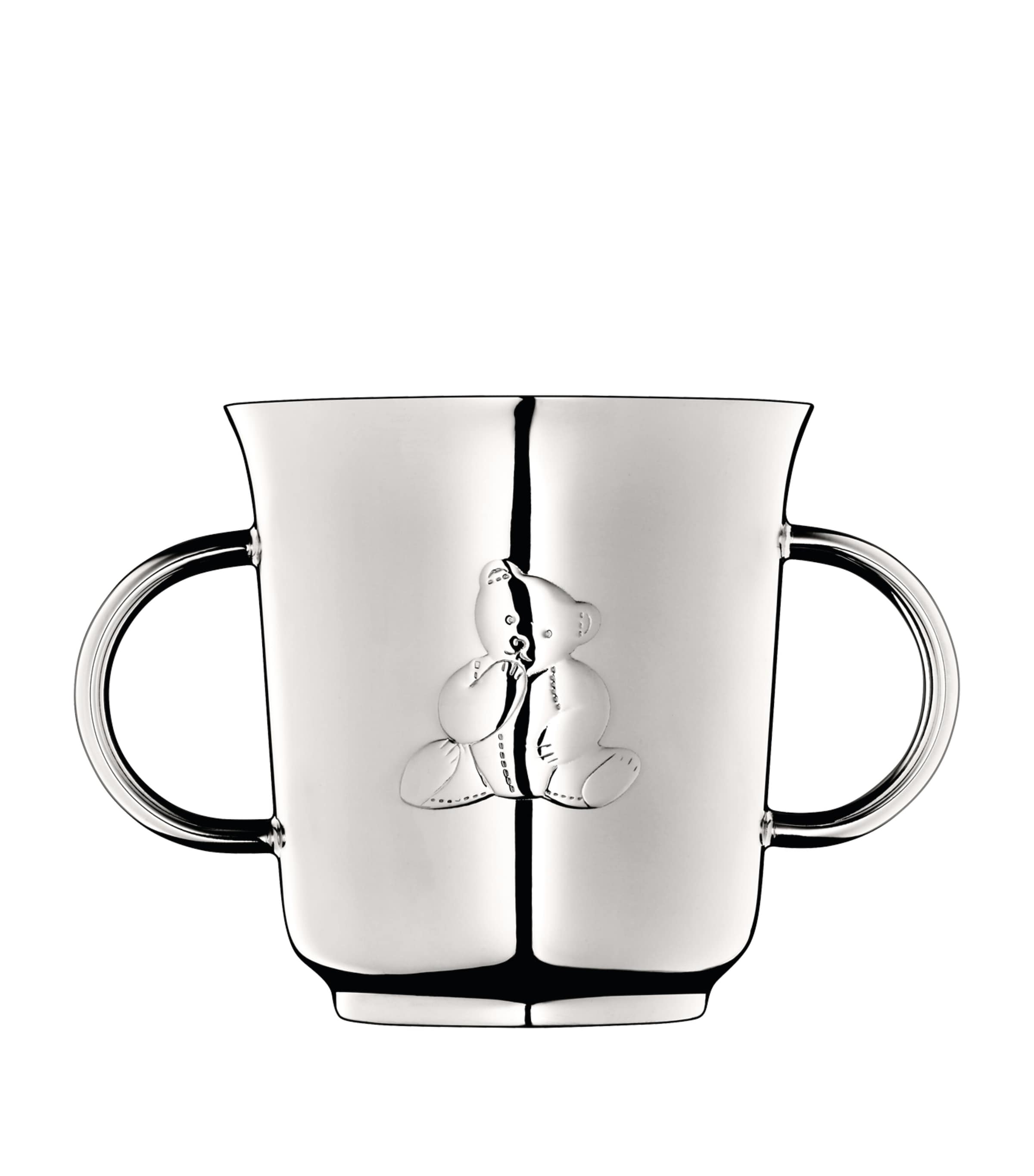 Christofle silver-plated Charlie Bear baby cup, imported from the UK